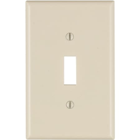 Leviton 1-Gang Smooth Plastic Mid-Way Toggle Switch Wall Plate, Light Almond 025-80501-00T